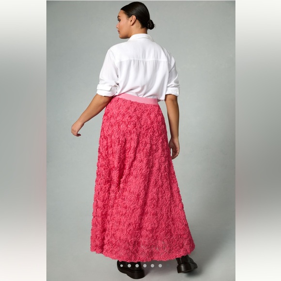 NWT Anthropologie Maeve Floral Appliqué Skirt - Roses Skirt - Size Large - Picture 9 of 16